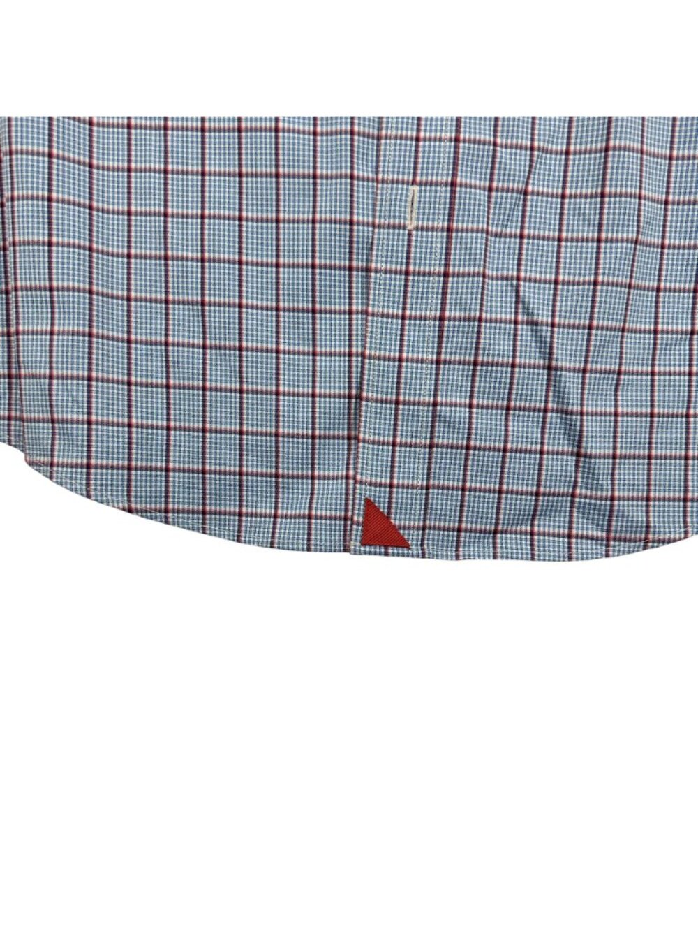 Untuckit Mens Medium Blue & Red Plaid Long Sleeve Button-Down Shirt - Picture 6 of 8